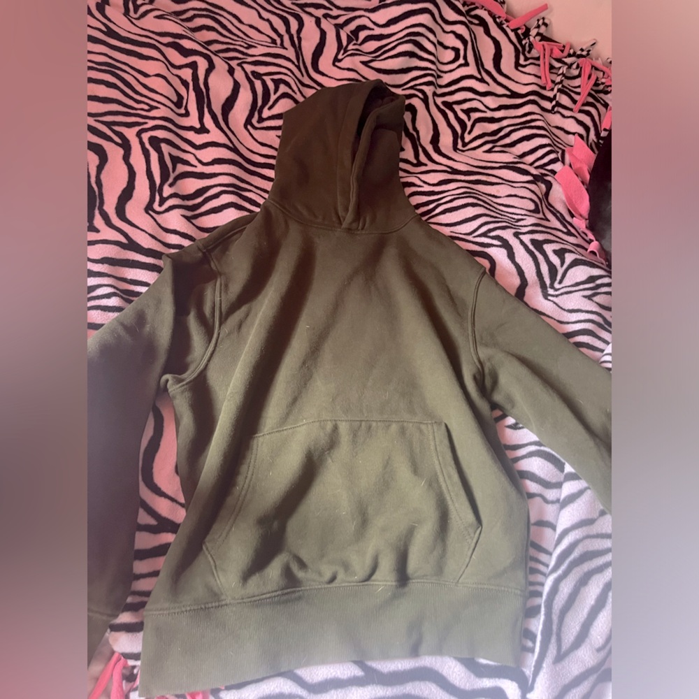 green sweatshirt